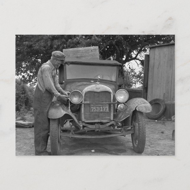 Oklahoma to California, 1930s Postcard (Front)