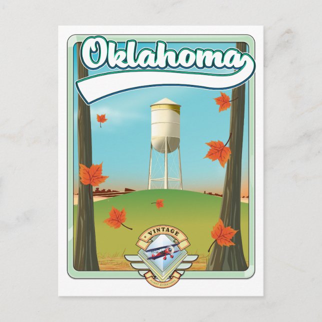 Oklahoma Travel poster Holiday Postcard (Front)