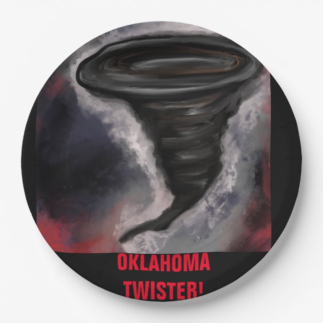 OKLAHOMA TWISTER PAPER PLATE (Front)