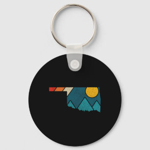 Oklahoma Vintage State Map Mountains Hiking Pride  Key Ring