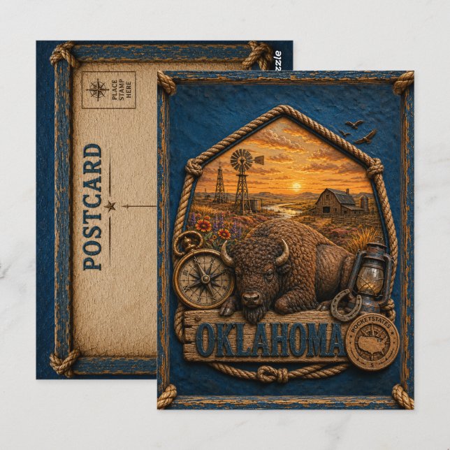 Oklahoma Vintage Travel Postcard (Front/Back)