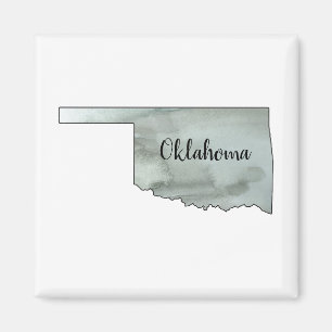 Oklahoma Watercolor Painting Magnet