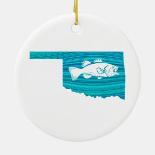 Oklahoma Wave Fishing Ceramic Tree Decoration