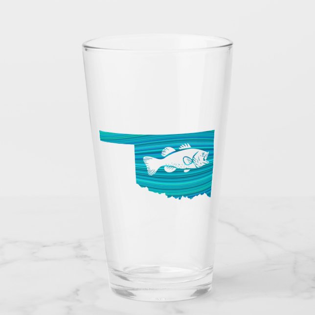 Oklahoma Wave Fishing Glass (Front)