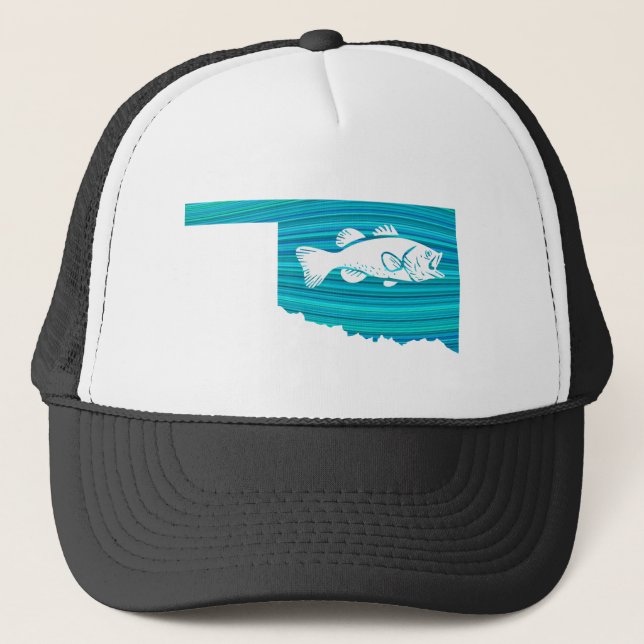 Oklahoma Wave Fishing Trucker Hat (Front)