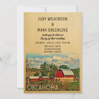 Oklahoma Wedding Invitation Farm Barn Rustic