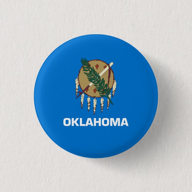 Oklahoman Flag, Flag of Oklahoma 3 Cm Round Badge (Front)