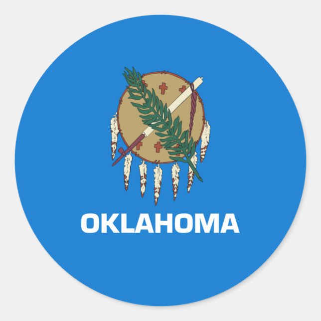 Oklahoman Flag, Flag of Oklahoma Classic Round Sticker (Front)