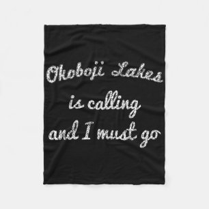 Okoboji Lakes Iowa Funny Fishing Camping Summer Gi Fleece Blanket