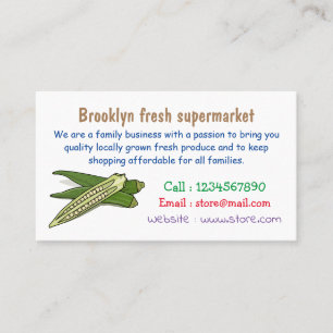 Okra cartoon illustration business card