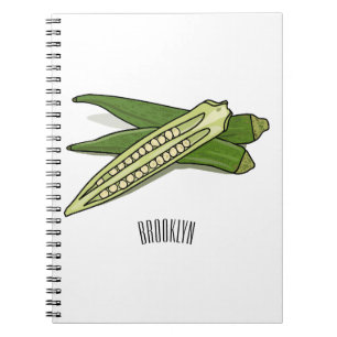 Okra cartoon illustration notebook