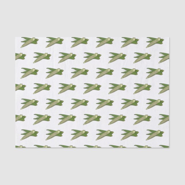 Okra cartoon illustration tissue paper (Front)