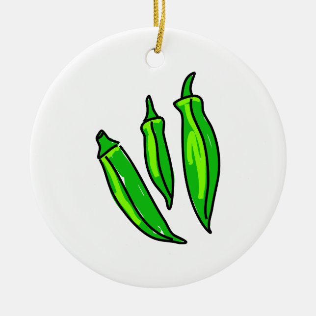 Okra Ceramic Tree Decoration (Front)