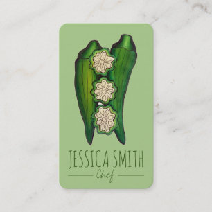 Okra Pods Veggie Vegetable Gumbo Southern Food Business Card