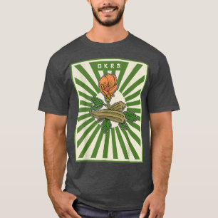 Okra Vegetable Marshmallow Vegan Vegetarian Vegeta T-Shirt