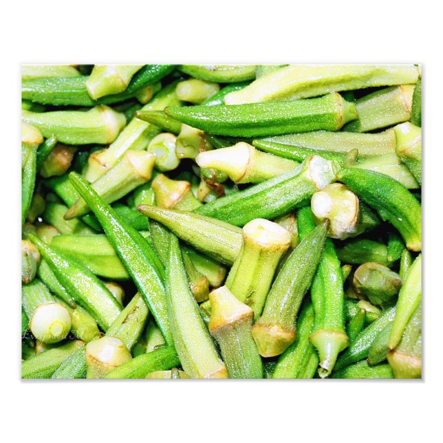 okras green vegetables photo print (Front)
