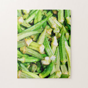 okras green vegetables puzzle