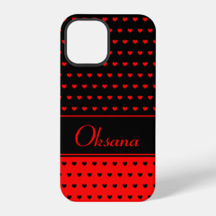 Oksana - Name Template, Stylish Black And Red iPhone 12 Pro Case