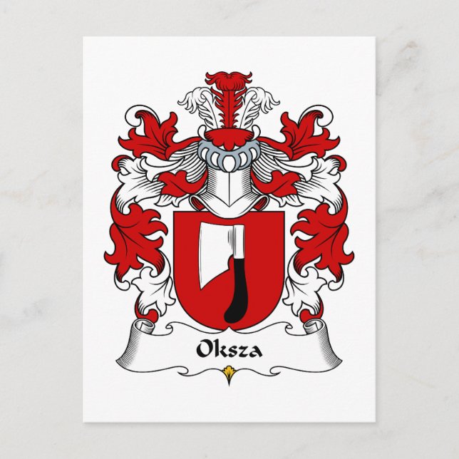 Oksza Family Crest Postcard (Front)