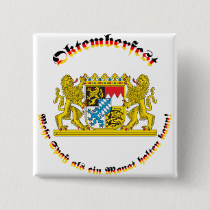 Oktemberfest mit bayrischem Grosswappen 15 Cm Square Badge
