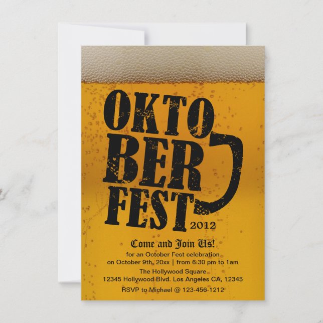 Oktober Fest 2012  - Beer themed invitations (Front)
