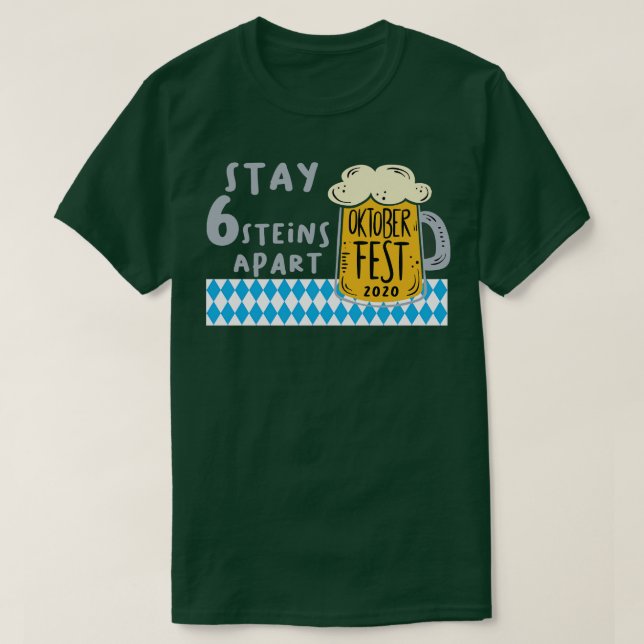 Oktoberfest 2020 6 Steins Apart T-Shirt (Design Front)