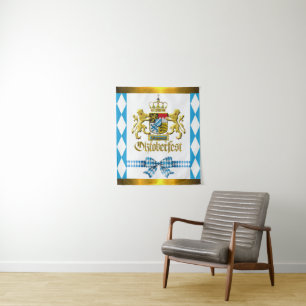 Oktoberfest Bavaria Crest Traditional Golden Tapestry