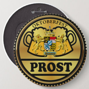 Oktoberfest Bavaria Munich Germany Prost Golden 6 Cm Round Badge