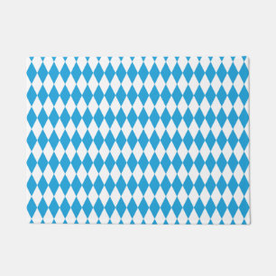 Oktoberfest Bavarian Blue and White Large Diagonal Doormat