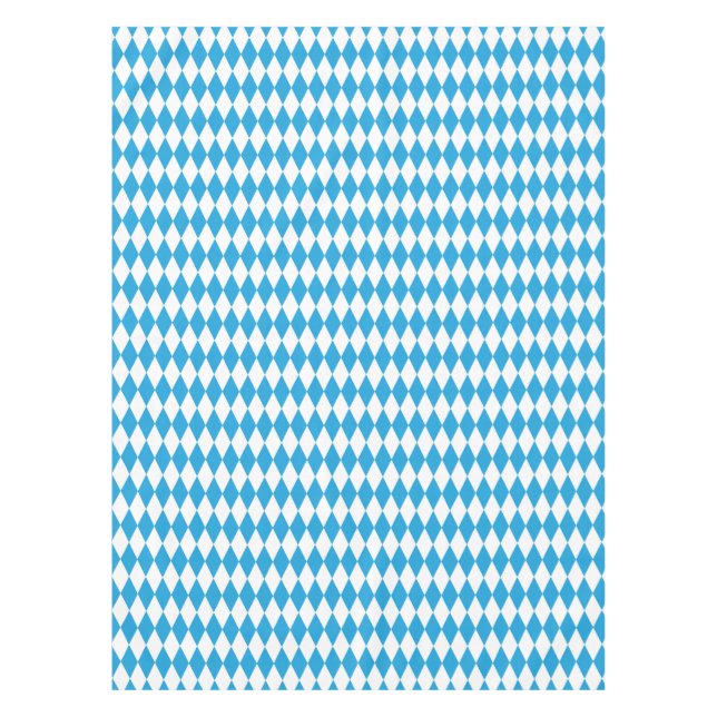 Oktoberfest Bavarian Blue and White Medium Pattern Tablecloth (Front)