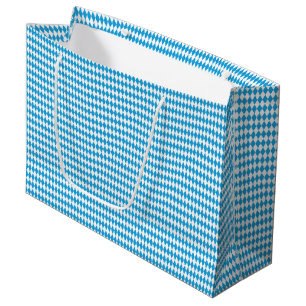 Oktoberfest Bavarian Blue and White Small Diagonal Large Gift Bag