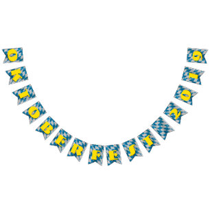 Oktoberfest Bavarian Blue White Editable Flag