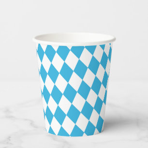 Oktoberfest Bavarian Checkered Design Paper Cups