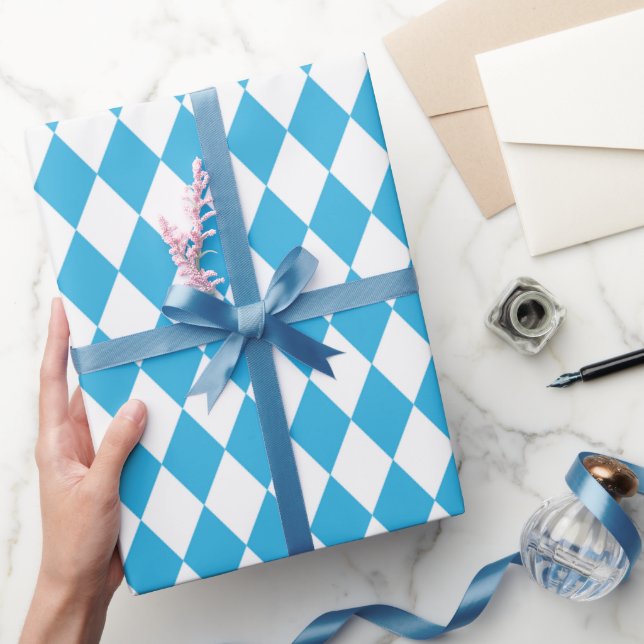 Oktoberfest Bavarian Chequered Design Wrapping Paper (Gifting)