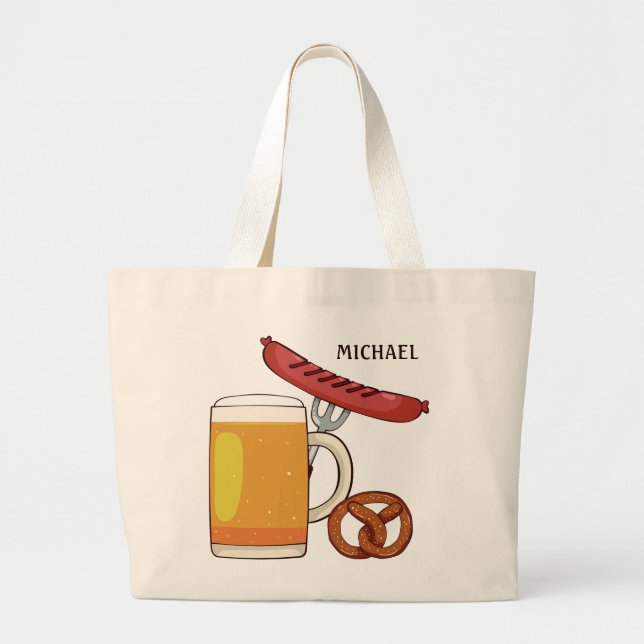 Oktoberfest BBQ custom name tote bags (Front)