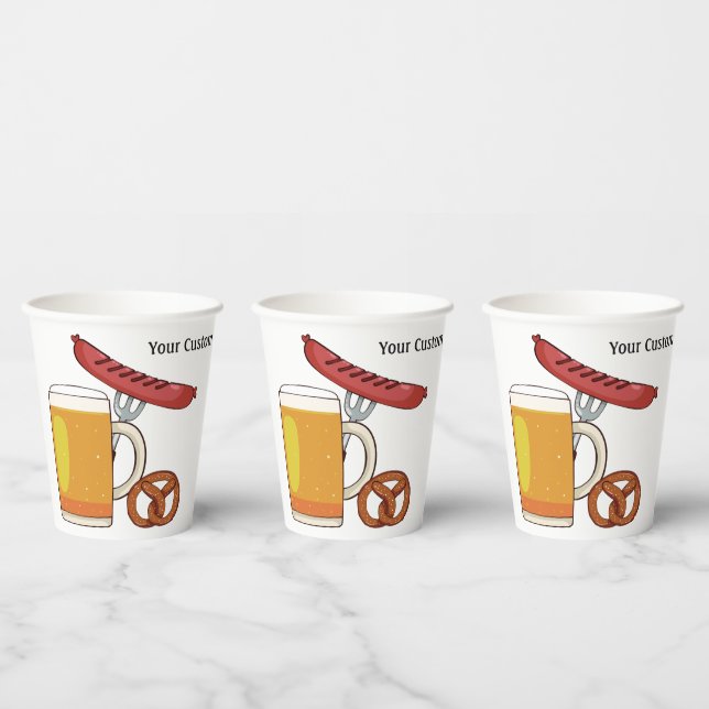 Oktoberfest BBQ custom text Paper Cups (Multi)