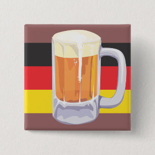 Oktoberfest Beer and German Flag 15 Cm Square Badge