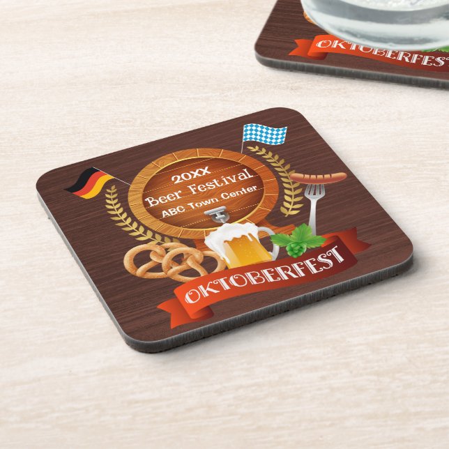 Oktoberfest Beer Barrel Coaster (Left Side)