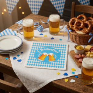 Oktoberfest Beer Bavarian Pattern  Napkin