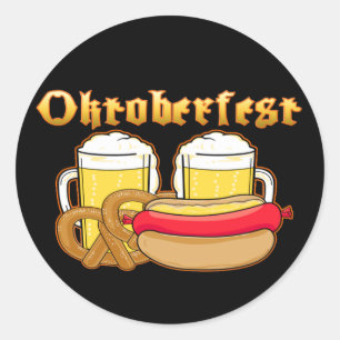 Oktoberfest Beer Bratwurst Pretzel Classic Round Sticker