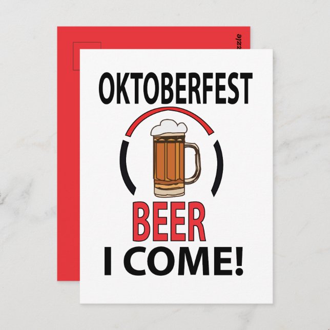 Oktoberfest Beer Drinking Funny Oktoberfest Postcard (Front/Back)