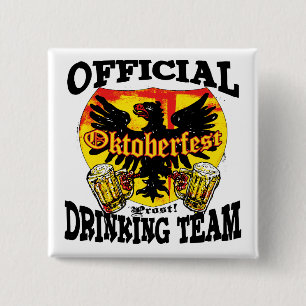 Oktoberfest Beer Drinking Team Shirts and Gifts 15 Cm Square Badge
