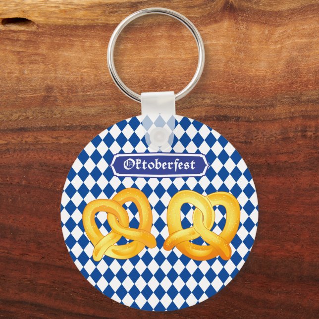OKTOBERFEST beer Fest traditional German pretzels Key Ring (Front)