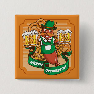 Oktoberfest Beer Festival 15 Cm Square Badge