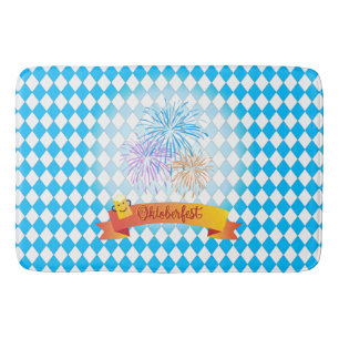 OKTOBERFEST beer festival decoration Blue pattern Bath Mat