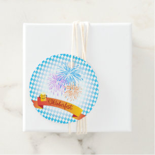 OKTOBERFEST beer festival decoration blue pattern Favour Tags