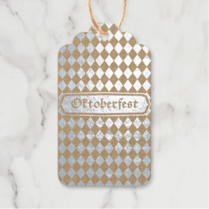 OKTOBERFEST beer festival decoration Blue pattern Gift Tags