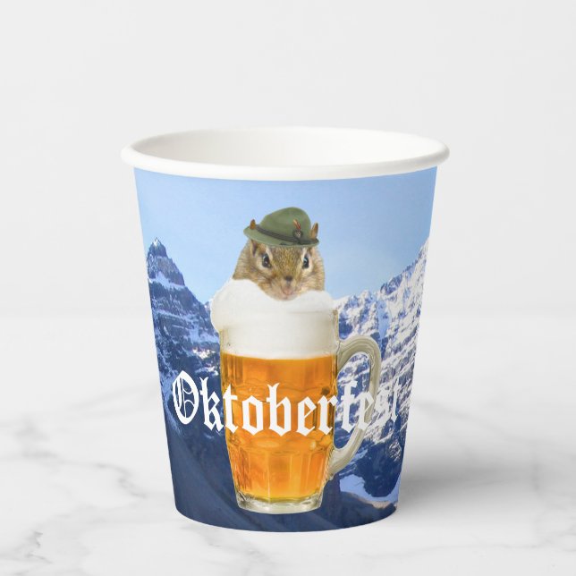 Oktoberfest Beer Festival Party Animal Paper Cups (Front)