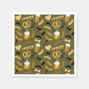 Oktoberfest Beer Food Seamless Pattern Napkin
