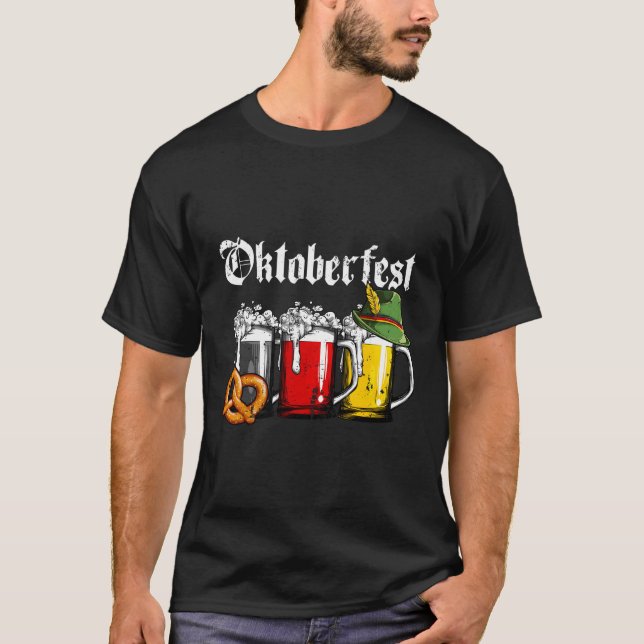 Oktoberfest Beer Ger Flag Drinking T-Shirt (Front)